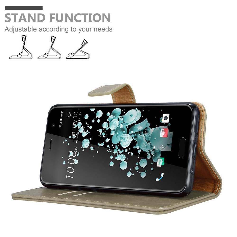 Cadorabo Hülle für HTC U PLAY Schutzhülle in Braun Handyhülle Book Tasche Case Etui Luxury