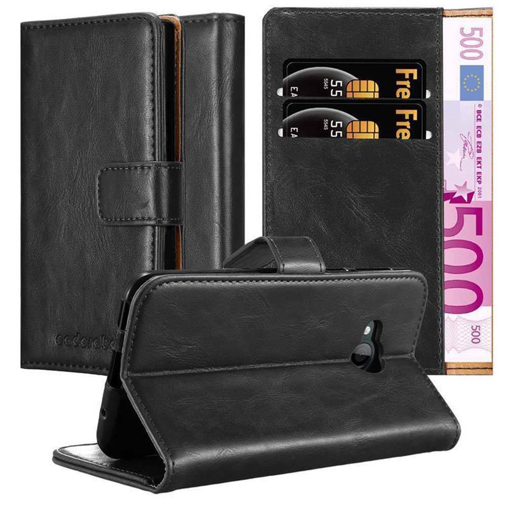Cadorabo Hülle für HTC U PLAY Schutzhülle in Schwarz Handyhülle Book Tasche Case Etui Luxury