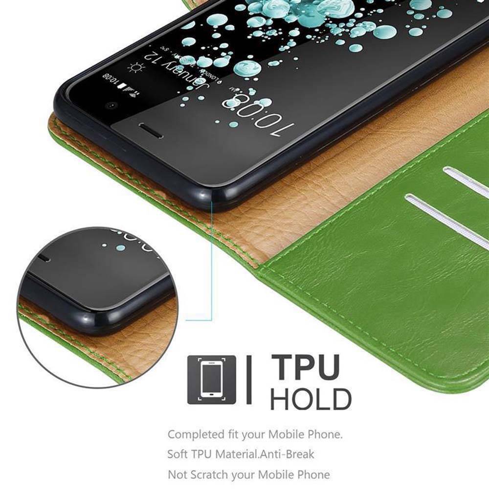 Cadorabo Hülle für HTC U PLAY Schutzhülle in Grün Handyhülle Book Tasche Case Etui Luxury