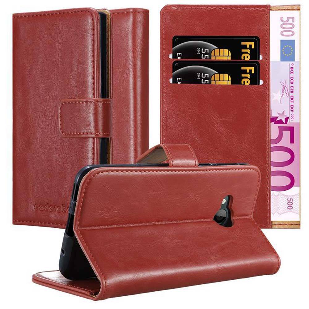 Cadorabo Hülle für HTC U PLAY Schutzhülle in Rot Handyhülle Book Tasche Case Etui Luxury