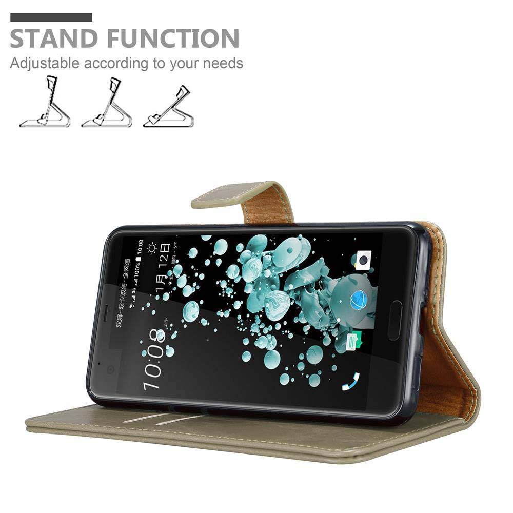 Cadorabo Hülle für HTC U ULTRA Schutzhülle in Braun Handyhülle Book Tasche Case Etui Luxury