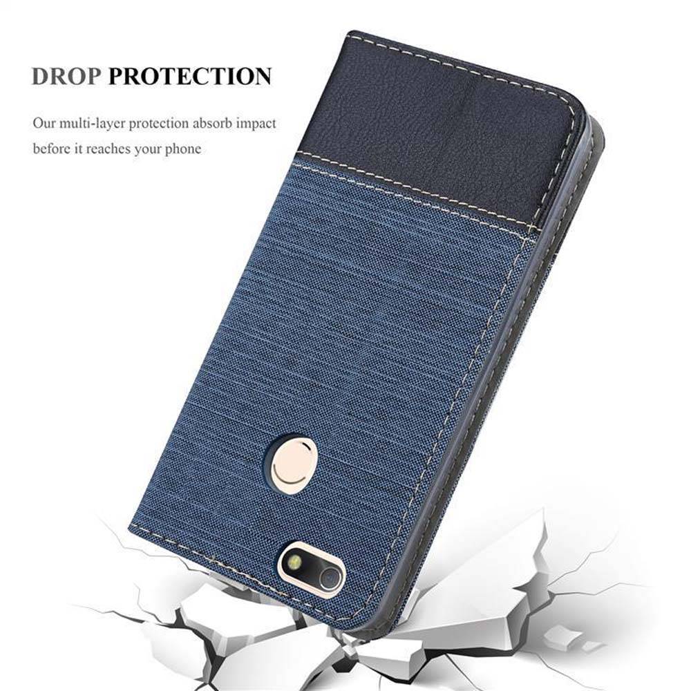 Cadorabo Hülle für Huawei Enjoy 7 Schutzhülle in Blau Handy Hülle Etui Book Case Cover