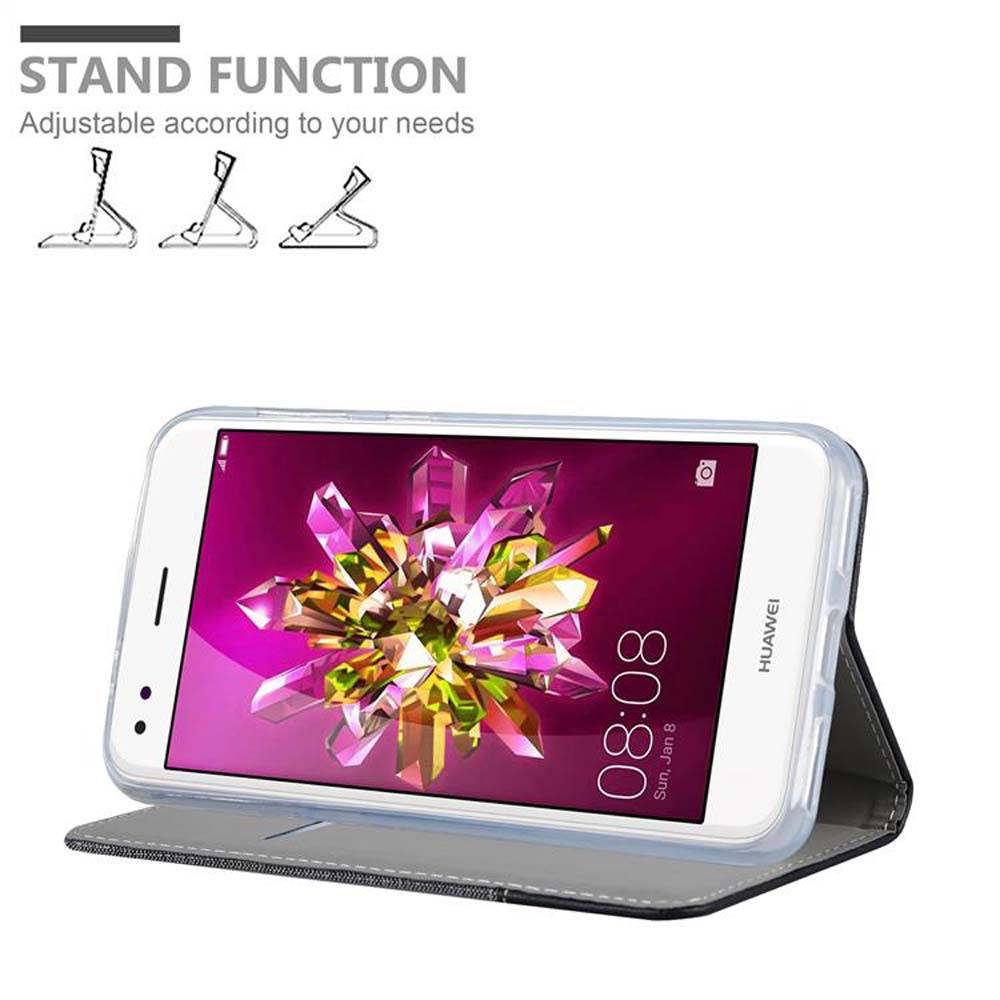 Cadorabo Hülle für Huawei Enjoy 7 Schutzhülle in Grau Handy Hülle Etui Book Case Cover