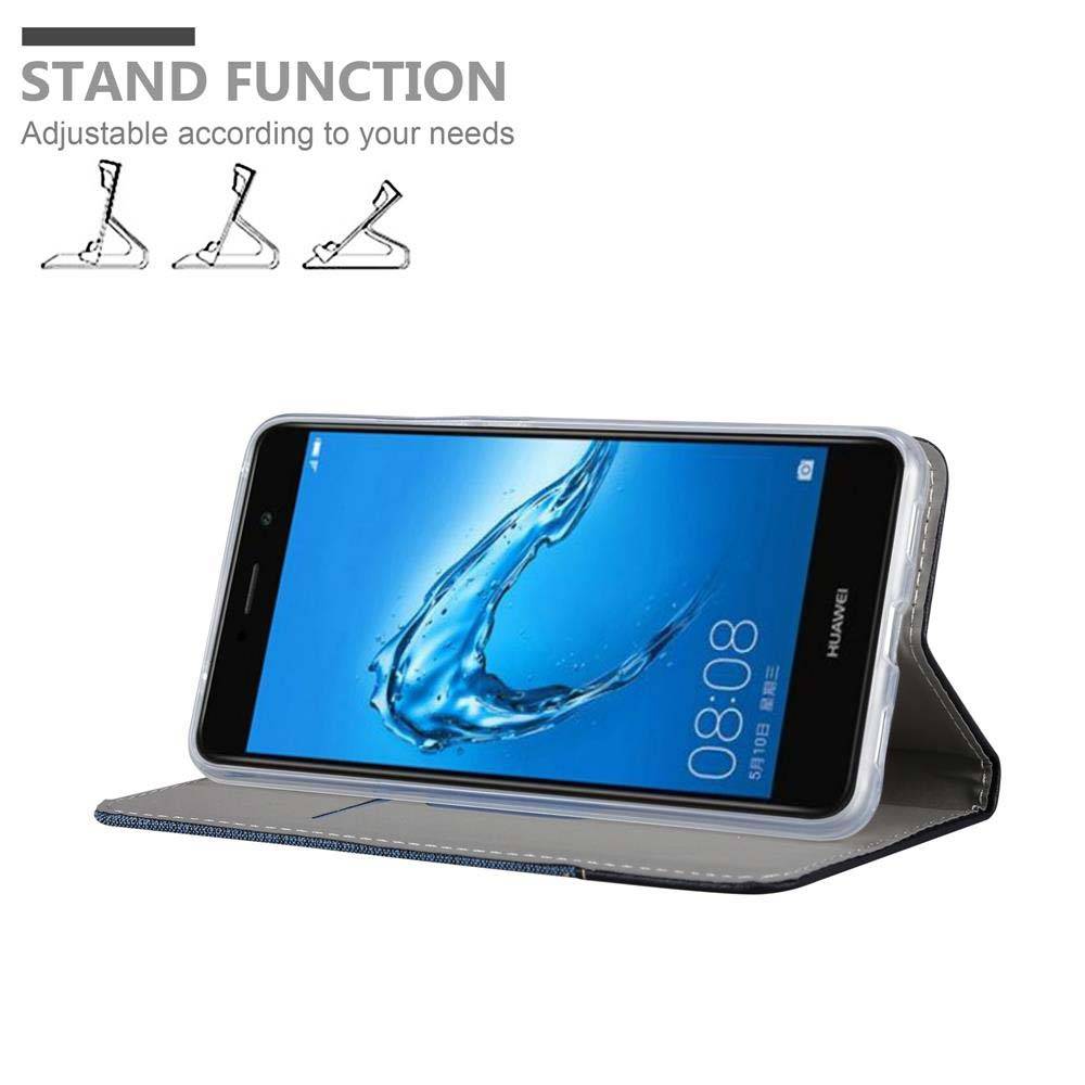 Cadorabo Hülle für Huawei Enjoy 7 PLUS Schutzhülle in Blau Handy Hülle Etui Book Case Cover