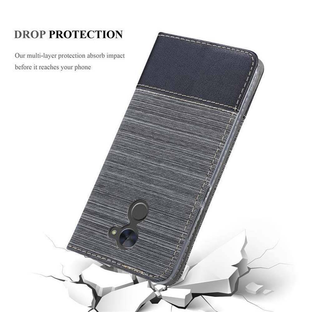 Cadorabo Hülle für Huawei Enjoy 7 PLUS Schutzhülle in Grau Handy Hülle Etui Book Case Cover
