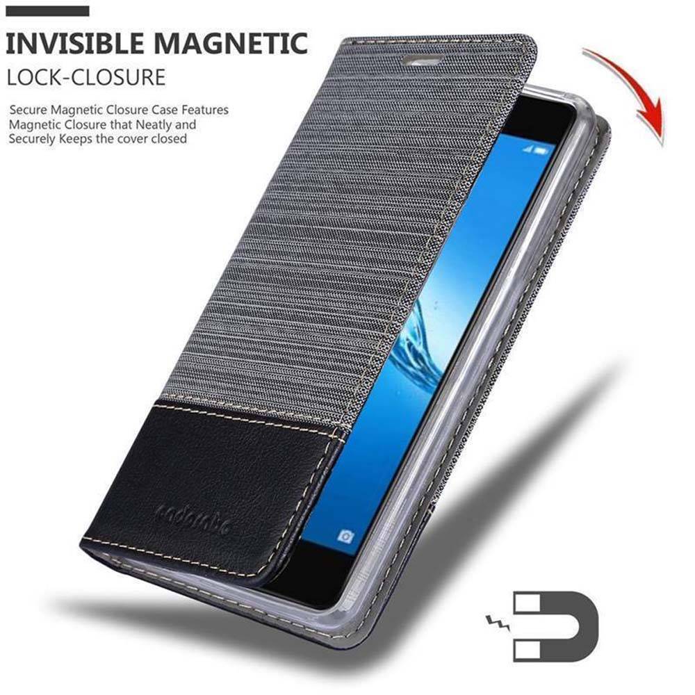 Cadorabo Hülle für Huawei Enjoy 7 PLUS Schutzhülle in Grau Handy Hülle Etui Book Case Cover