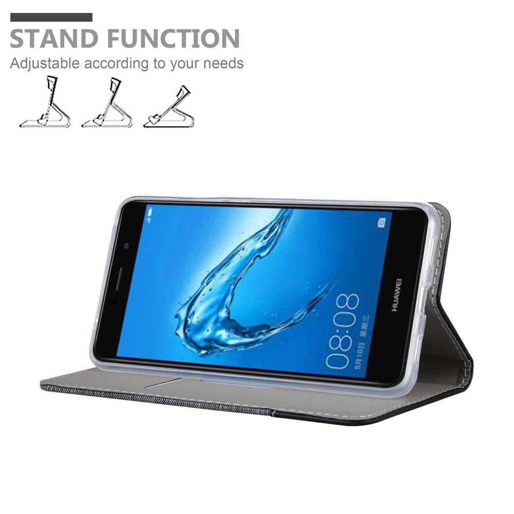 Cadorabo Hülle für Huawei Enjoy 7 PLUS Schutzhülle in Grau Handy Hülle Etui Book Case Cover
