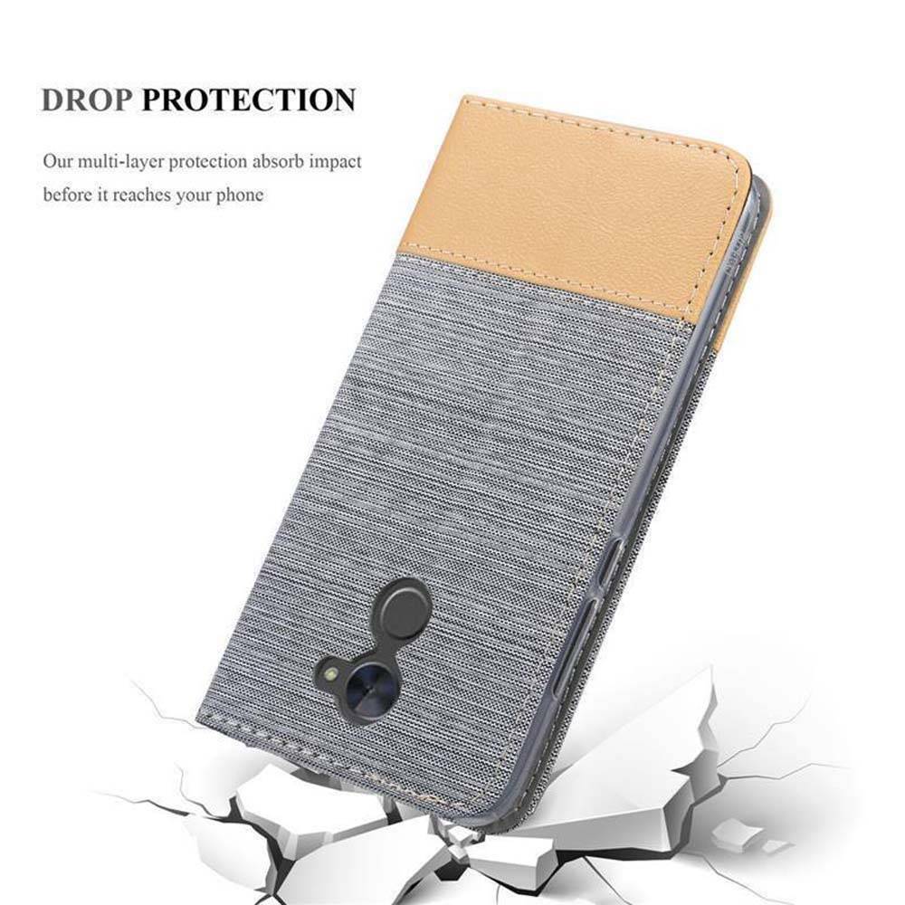 Cadorabo Hülle für Huawei Enjoy 7 PLUS Schutzhülle in Grau Handy Hülle Etui Book Case Cover