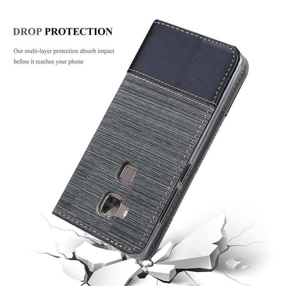 Cadorabo Hülle für Huawei ASCEND G7 PLUS / G8 / GX8 Schutzhülle in Grau Handy Hülle Etui Book Case Cover