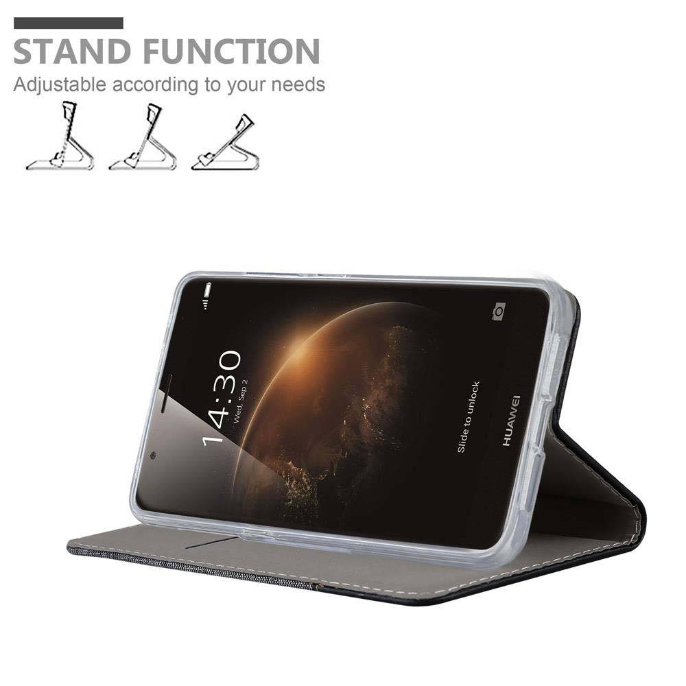 Cadorabo Hülle für Huawei ASCEND G7 PLUS / G8 / GX8 Schutzhülle in Grau Handy Hülle Etui Book Case Cover
