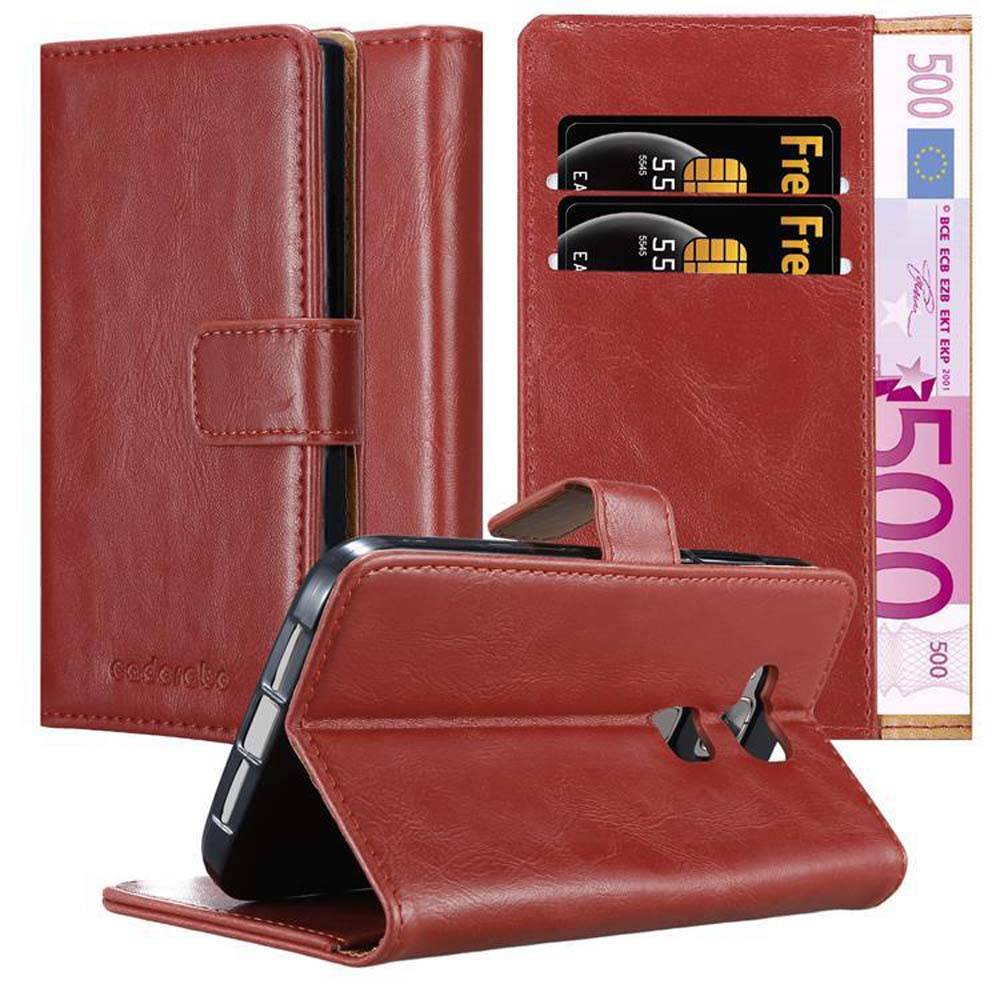 Cadorabo Hülle für Huawei ASCEND G7 PLUS / G8 / GX8 Schutzhülle in Rot Handyhülle Book Tasche Case Etui Luxury