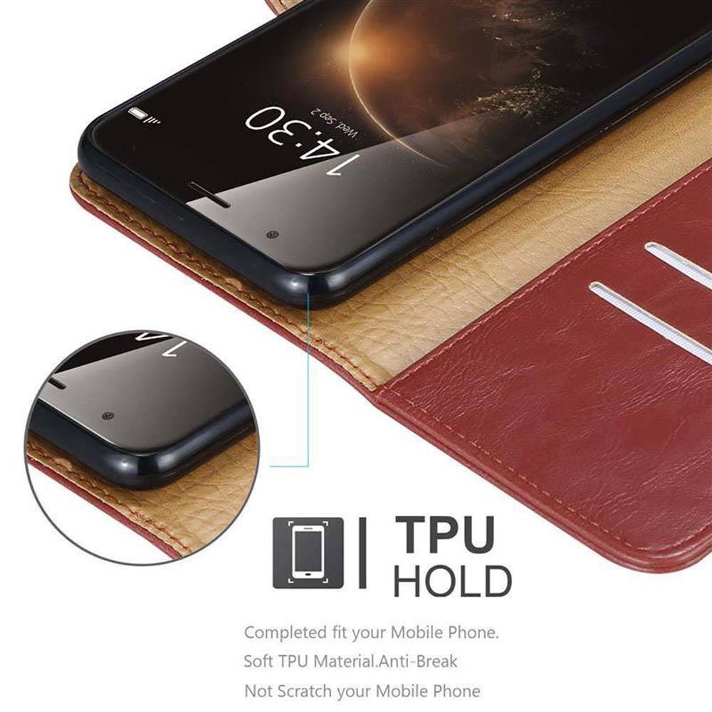 Cadorabo Hülle für Huawei ASCEND G7 PLUS / G8 / GX8 Schutzhülle in Rot Handyhülle Book Tasche Case Etui Luxury