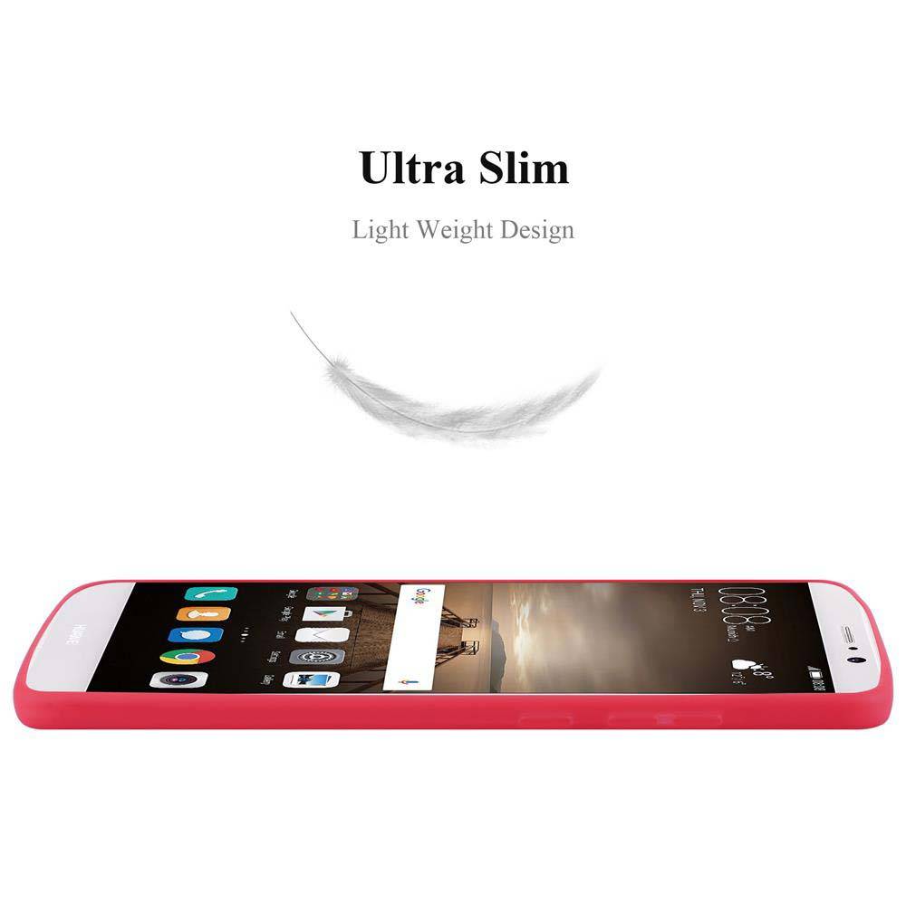 Cadorabo Hülle für Huawei MATE 9 Schutzhülle in Rot Handyhülle TPU Silikon Etui Case Cover