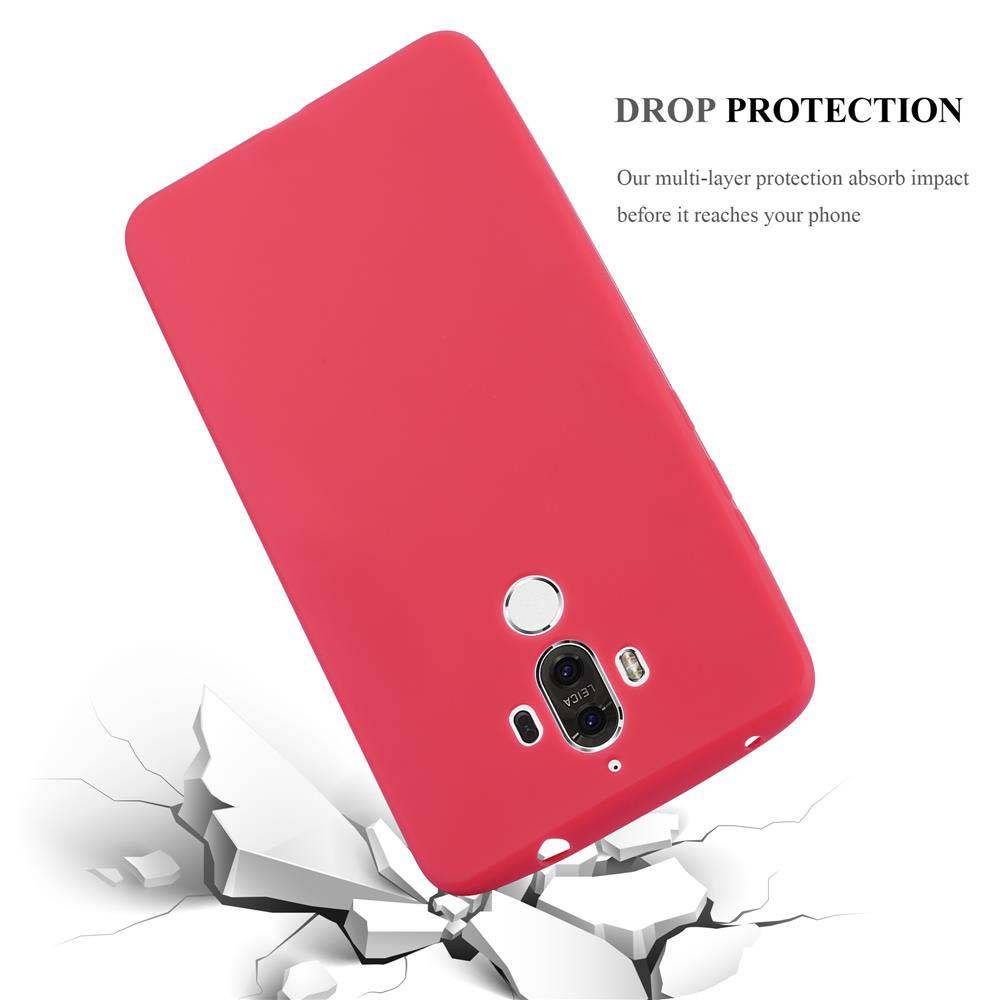 Cadorabo Hülle für Huawei MATE 9 Schutzhülle in Rot Handyhülle TPU Silikon Etui Case Cover