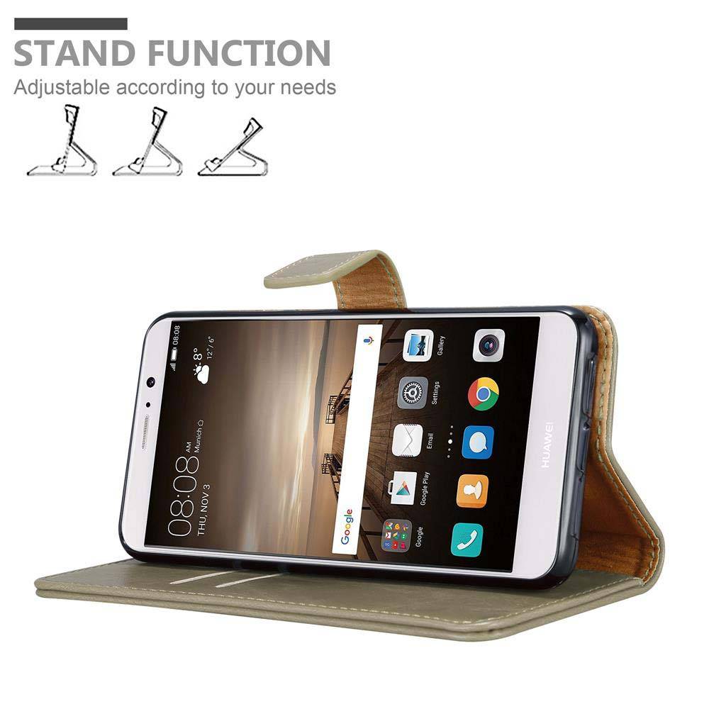Cadorabo Hülle für Huawei MATE 9 Schutzhülle in Braun Handyhülle Book Tasche Case Etui Luxury