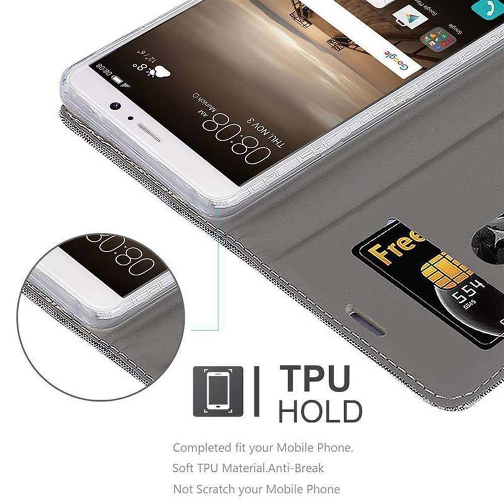 Cadorabo Hülle für Huawei MATE 9 Schutzhülle in Grau Handy Hülle Etui Book Case Cover