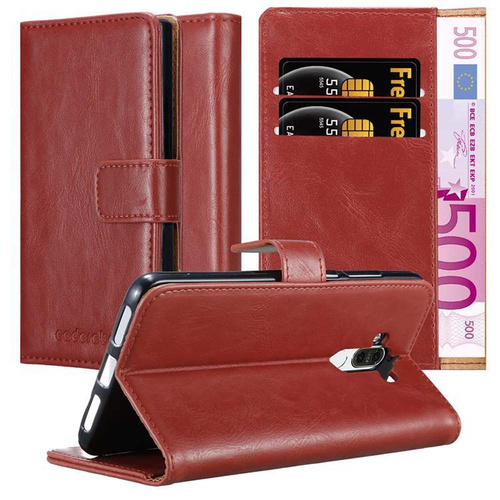 Cadorabo Hülle für Huawei MATE 9 Schutzhülle in Rot Handyhülle Book Tasche Case Etui Luxury