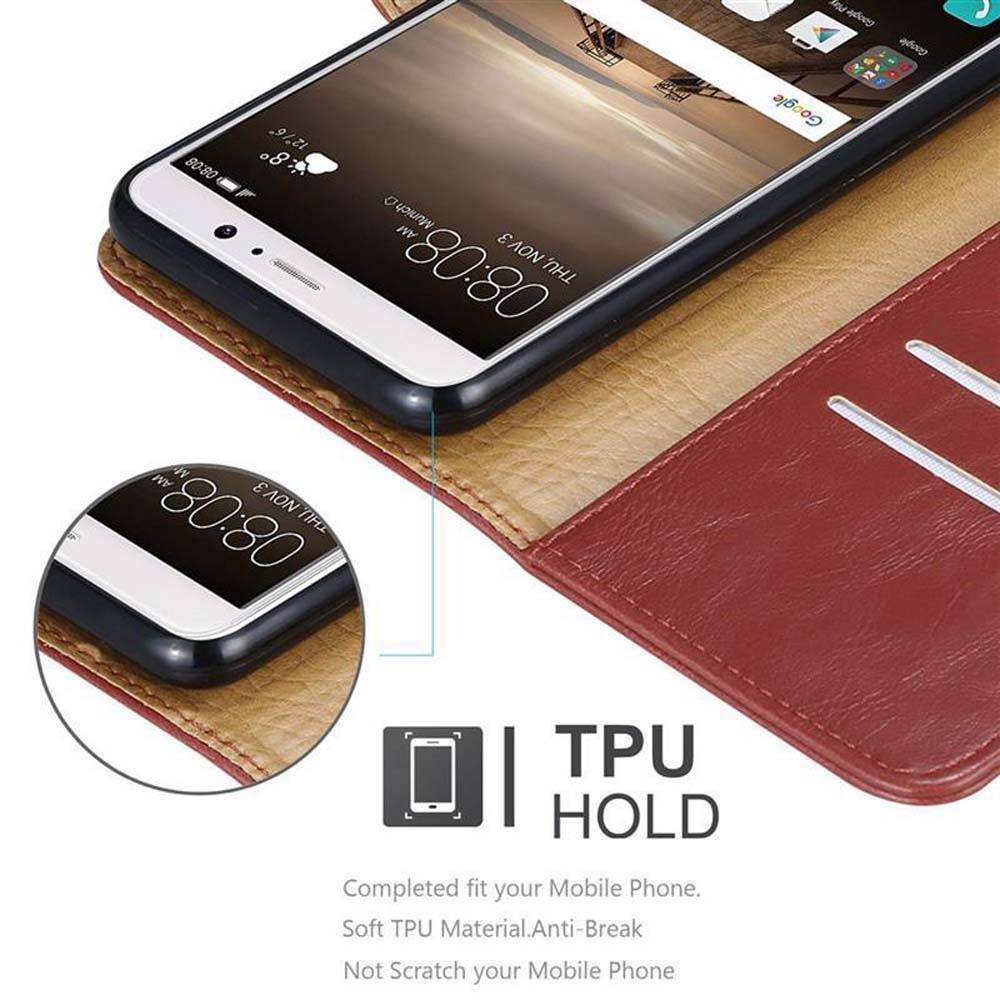 Cadorabo Hülle für Huawei MATE 9 Schutzhülle in Rot Handyhülle Book Tasche Case Etui Luxury