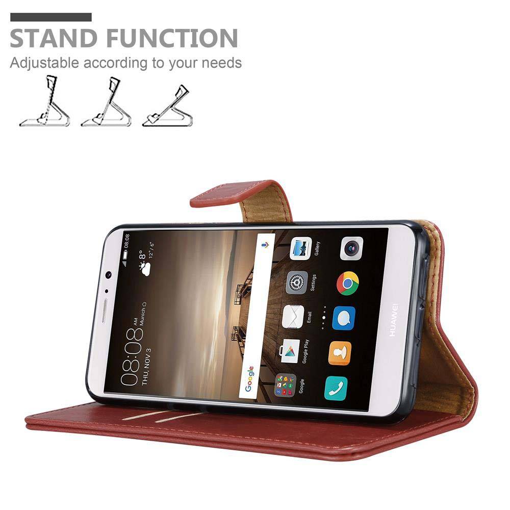 Cadorabo Hülle für Huawei MATE 9 Schutzhülle in Rot Handyhülle Book Tasche Case Etui Luxury