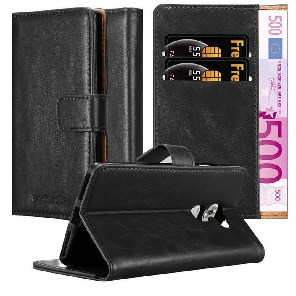 Cadorabo Hülle für Huawei MATE S Schutzhülle in Schwarz Handyhülle Book Tasche Case Etui Luxury