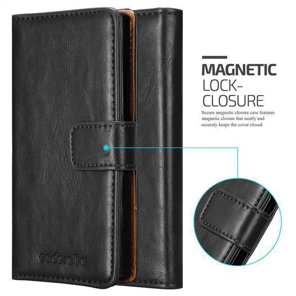 Cadorabo Hülle für Huawei MATE S Schutzhülle in Schwarz Handyhülle Book Tasche Case Etui Luxury