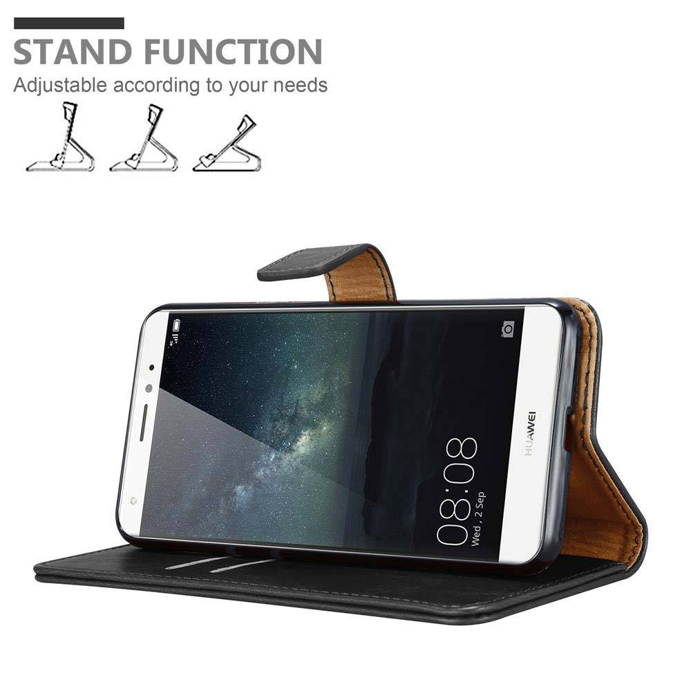 Cadorabo Hülle für Huawei MATE S Schutzhülle in Schwarz Handyhülle Book Tasche Case Etui Luxury