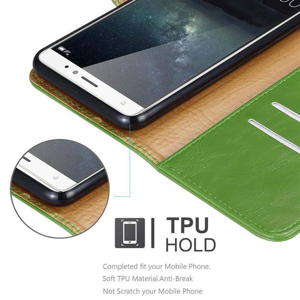 Cadorabo Hülle für Huawei MATE S Schutzhülle in Grün Handyhülle Book Tasche Case Etui Luxury