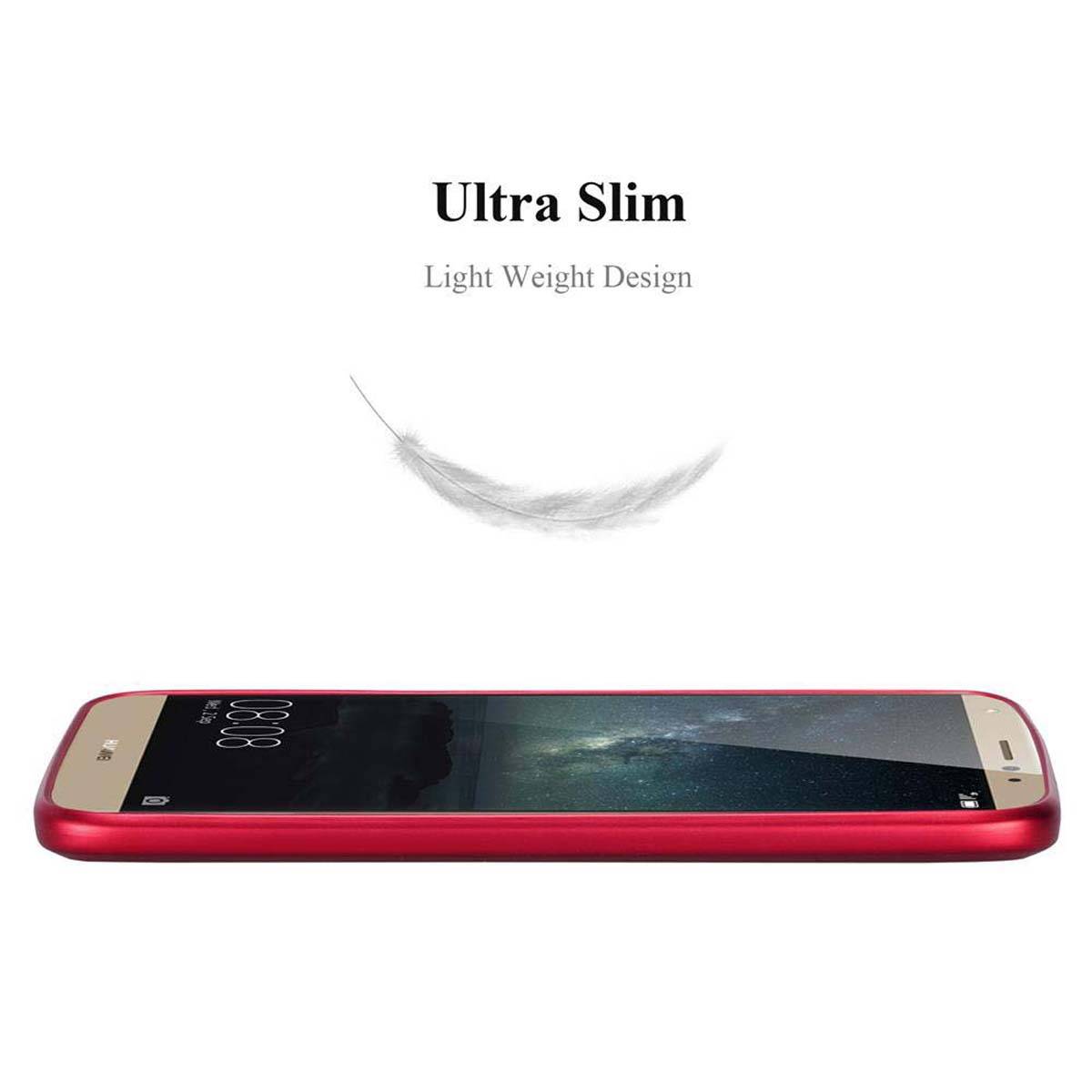 Cadorabo Schutzhülle für Huawei MATE S Hülle in Rot Handyhülle TPU Silikon Etui Cover Case