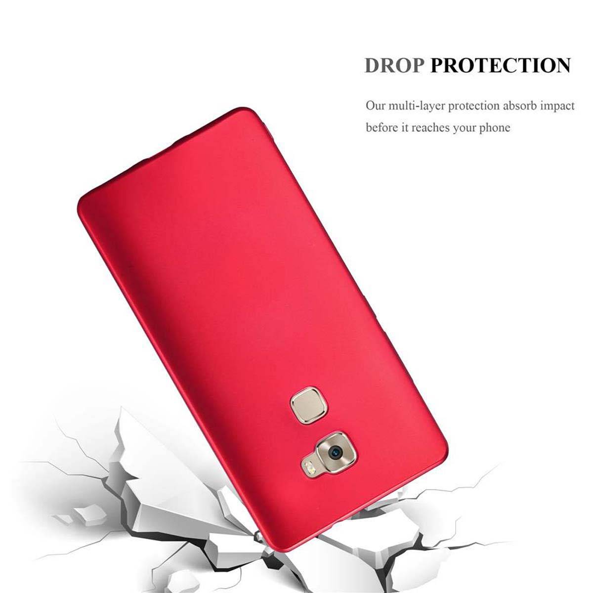 Cadorabo Schutzhülle für Huawei MATE S Hülle in Rot Handyhülle TPU Silikon Etui Cover Case
