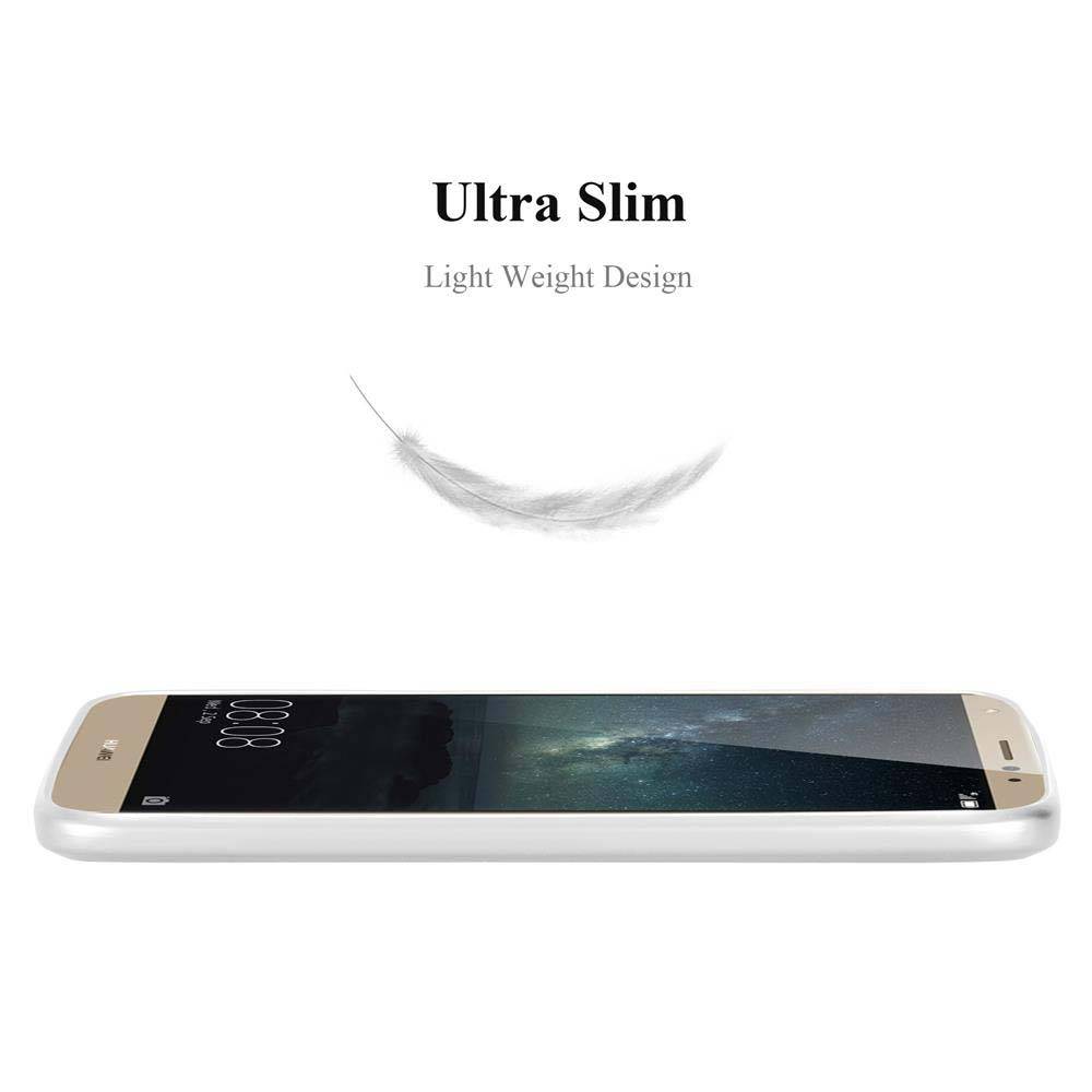 Cadorabo Schutzhülle für Huawei MATE S Hülle in Silber Handyhülle TPU Silikon Etui Cover Case
