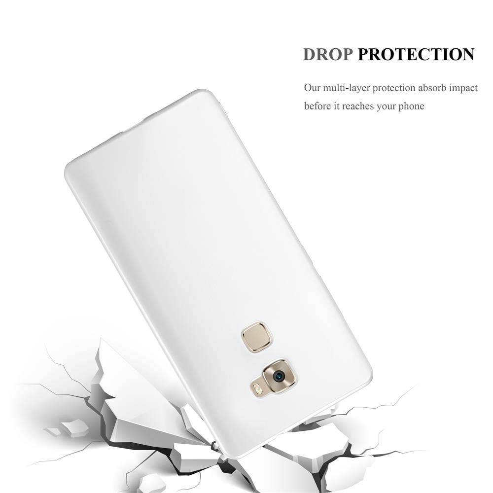 Cadorabo Schutzhülle für Huawei MATE S Hülle in Silber Handyhülle TPU Silikon Etui Cover Case