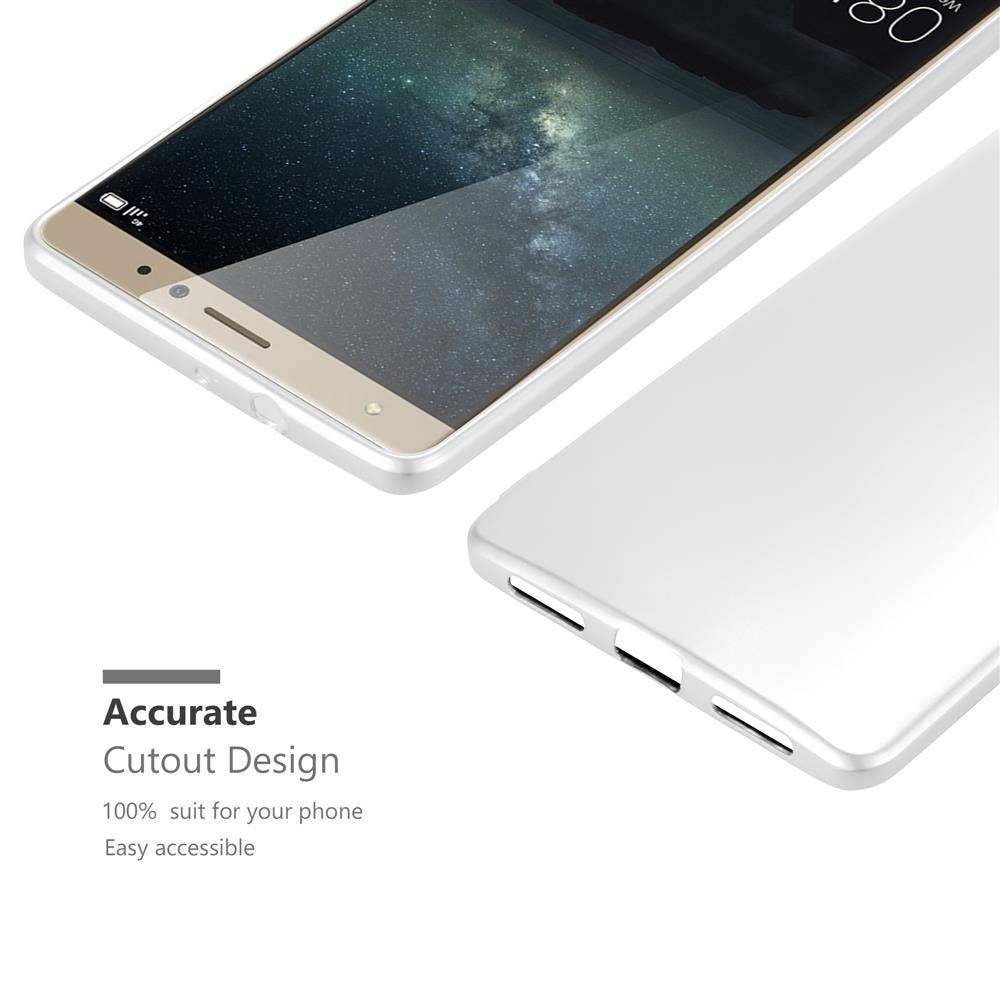 Cadorabo Schutzhülle für Huawei MATE S Hülle in Silber Handyhülle TPU Silikon Etui Cover Case