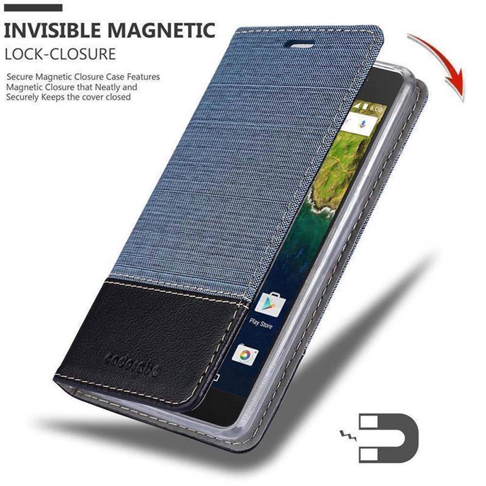 Cadorabo Hülle für Huawei Google NEXUS 6P Schutzhülle in Blau Handy Hülle Etui Book Case Cover