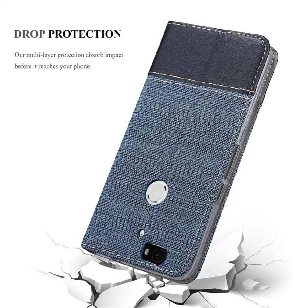 Cadorabo Hülle für Huawei Google NEXUS 6P Schutzhülle in Blau Handy Hülle Etui Book Case Cover