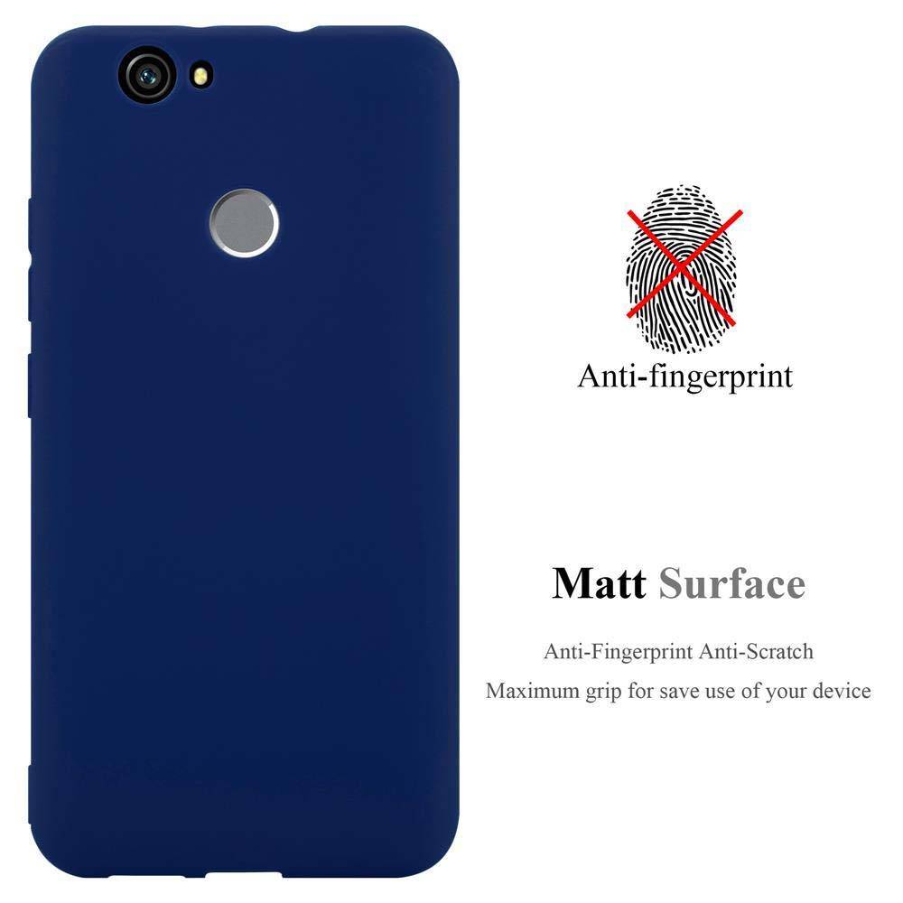 Cadorabo Hülle für Huawei NOVA Schutzhülle in Blau Handyhülle TPU Silikon Etui Case Cover