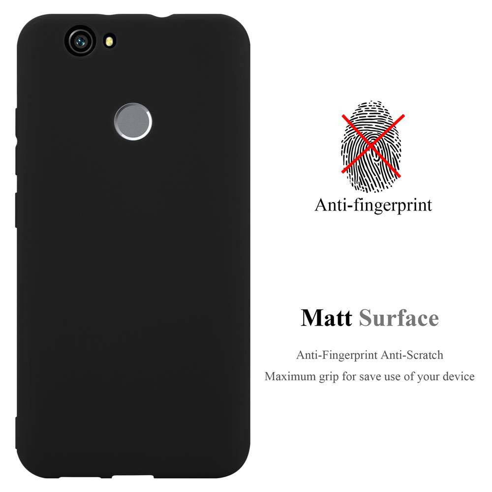 Cadorabo Hülle für Huawei NOVA Schutzhülle in Schwarz Handyhülle TPU Silikon Etui Case Cover