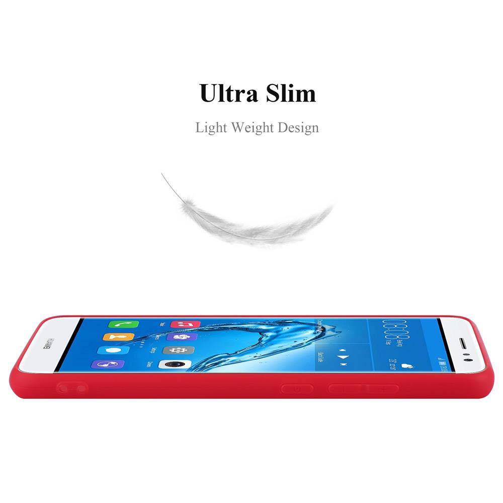 Cadorabo Hülle für Huawei NOVA PLUS Schutzhülle in Rot Handyhülle TPU Silikon Etui Case Cover