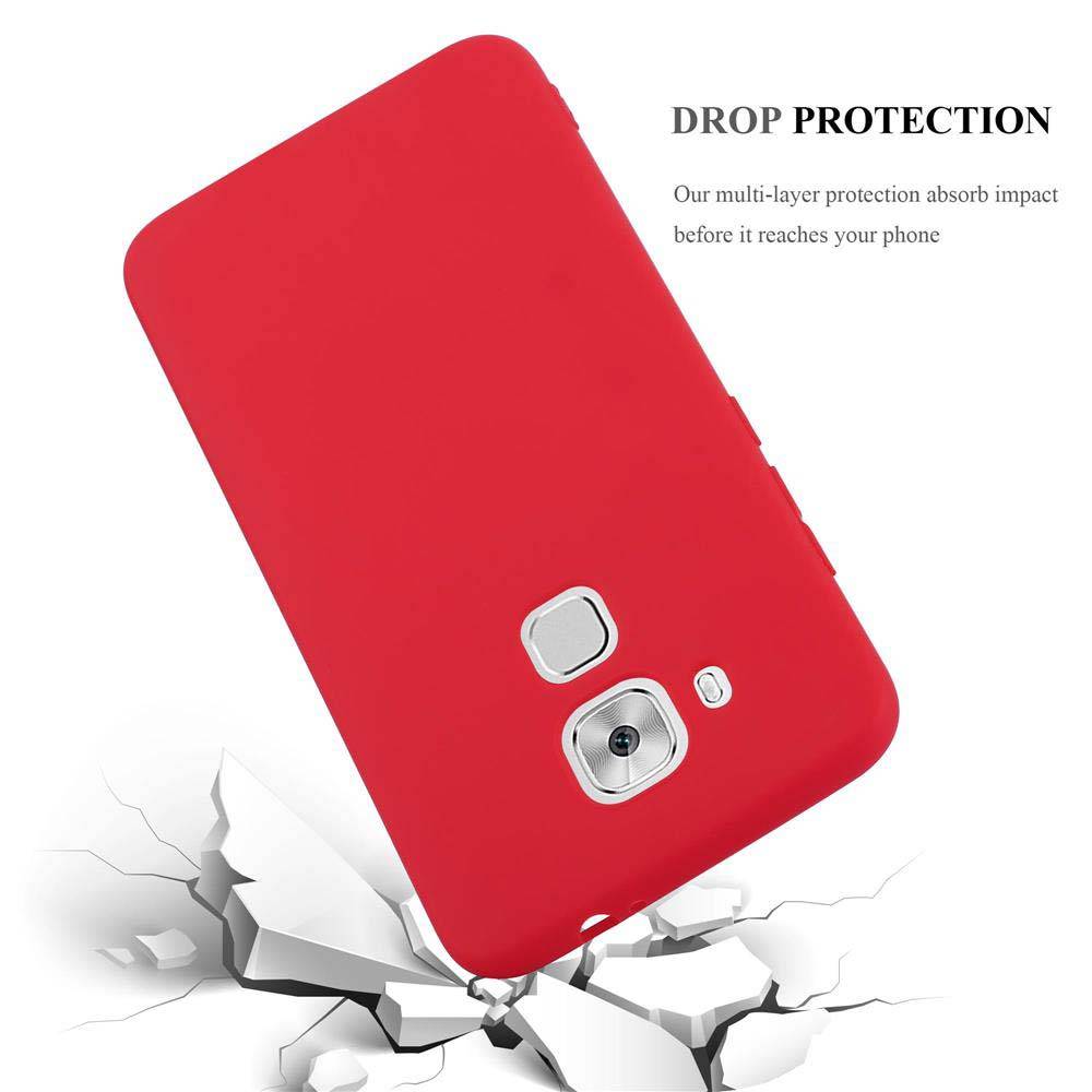 Cadorabo Hülle für Huawei NOVA PLUS Schutzhülle in Rot Handyhülle TPU Silikon Etui Case Cover