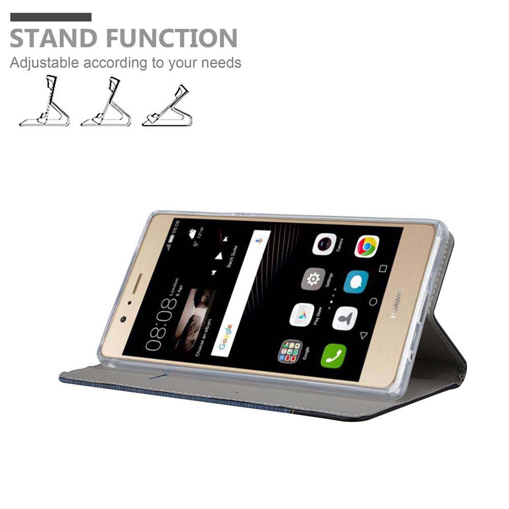 Cadorabo Hülle für Huawei P8 MAX Schutzhülle in Blau Handy Hülle Etui Book Case Cover