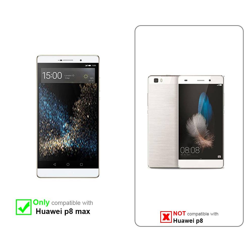 Cadorabo Hülle für Huawei P8 MAX Schutzhülle in Blau Handy Hülle Etui Book Case Cover