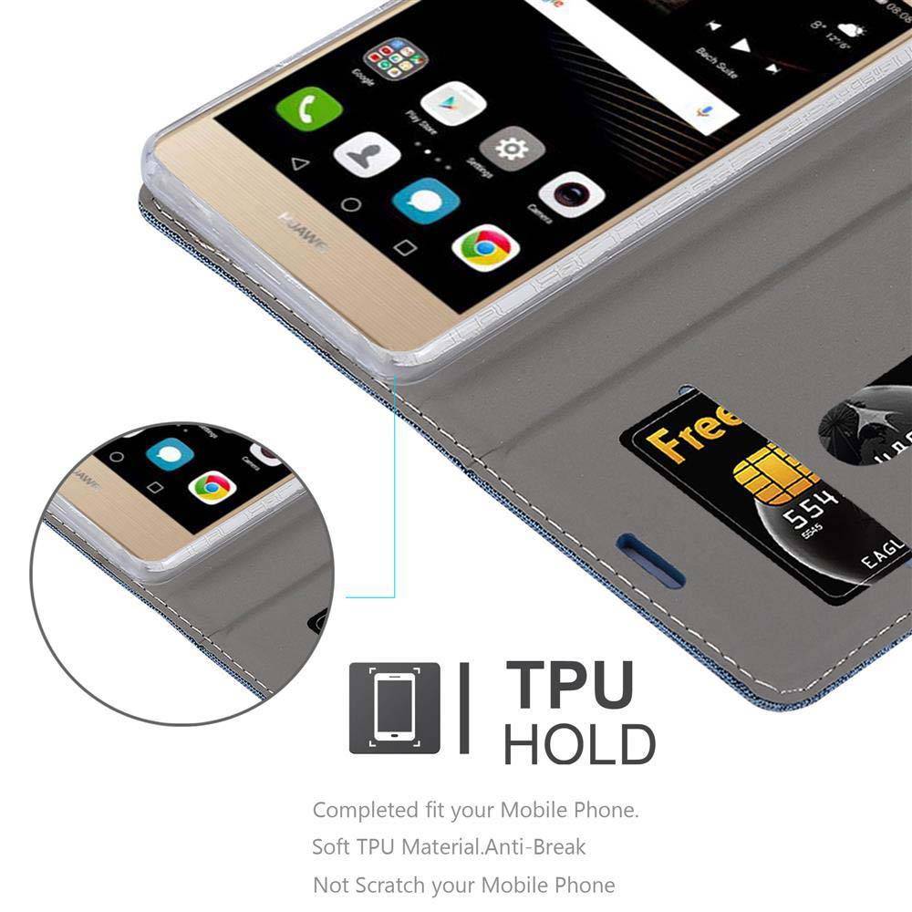 Cadorabo Hülle für Huawei P8 MAX Schutzhülle in Blau Handy Hülle Etui Book Case Cover