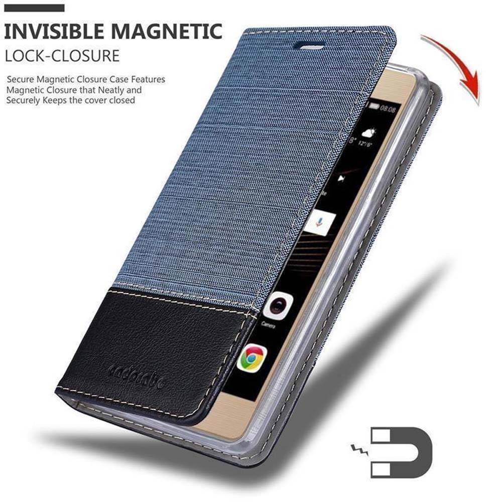 Cadorabo Hülle für Huawei P8 MAX Schutzhülle in Blau Handy Hülle Etui Book Case Cover