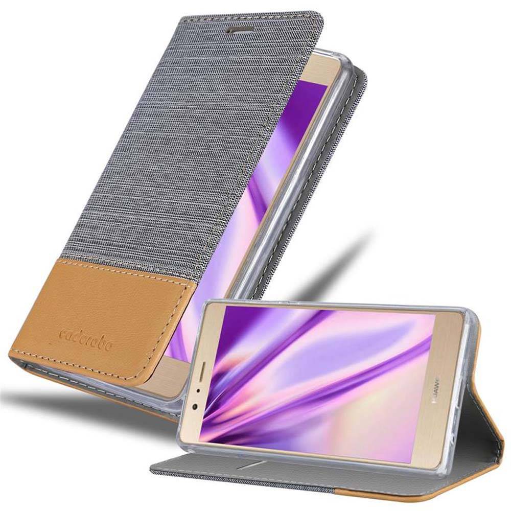 Cadorabo Hülle für Huawei P8 MAX Schutzhülle in Grau Handy Hülle Etui Book Case Cover