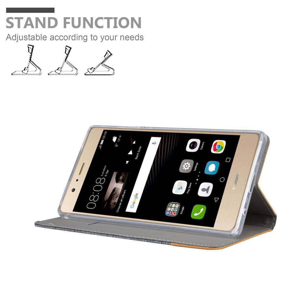 Cadorabo Hülle für Huawei P8 MAX Schutzhülle in Grau Handy Hülle Etui Book Case Cover