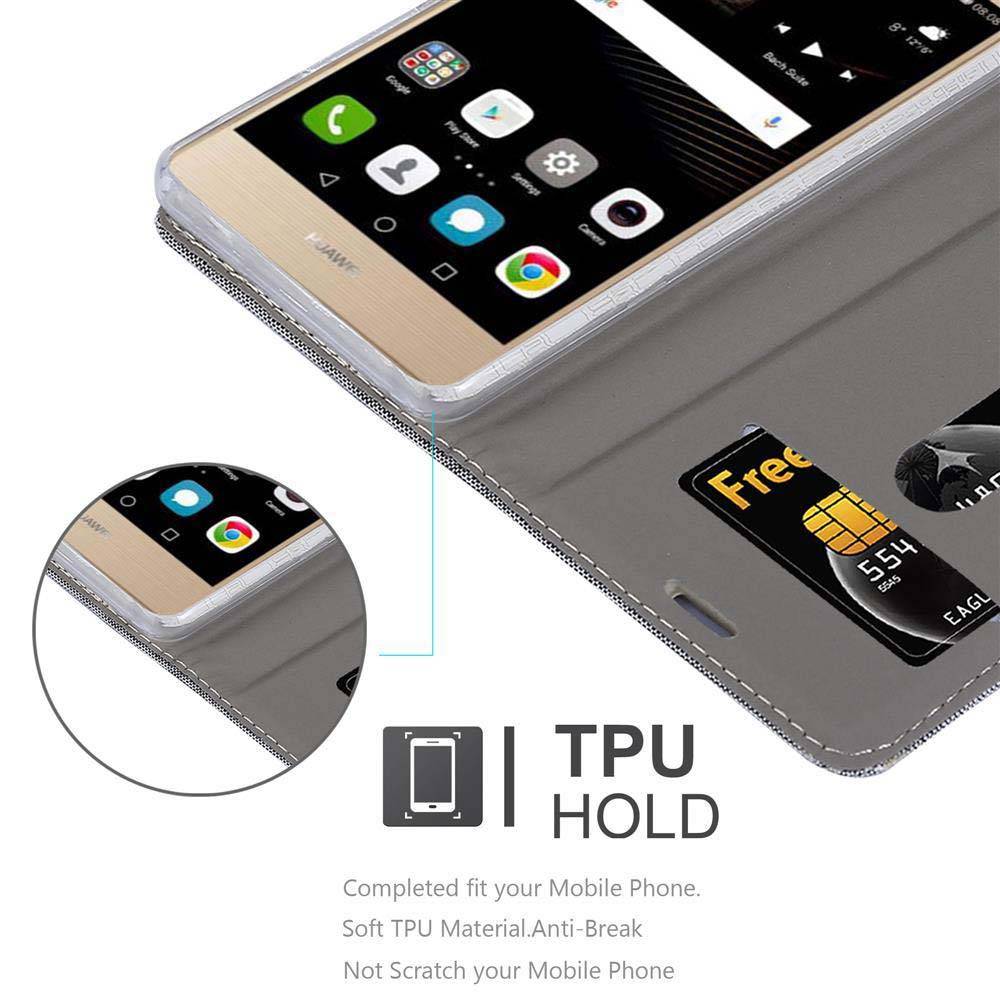 Cadorabo Hülle für Huawei P8 MAX Schutzhülle in Grau Handy Hülle Etui Book Case Cover