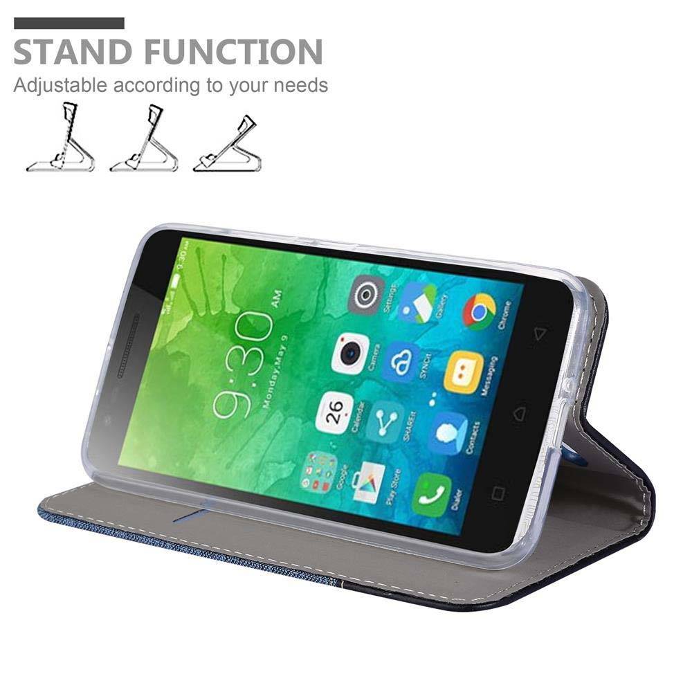 Cadorabo Hülle für Lenovo C2 Schutzhülle in Blau Handy Hülle Etui Book Case Cover