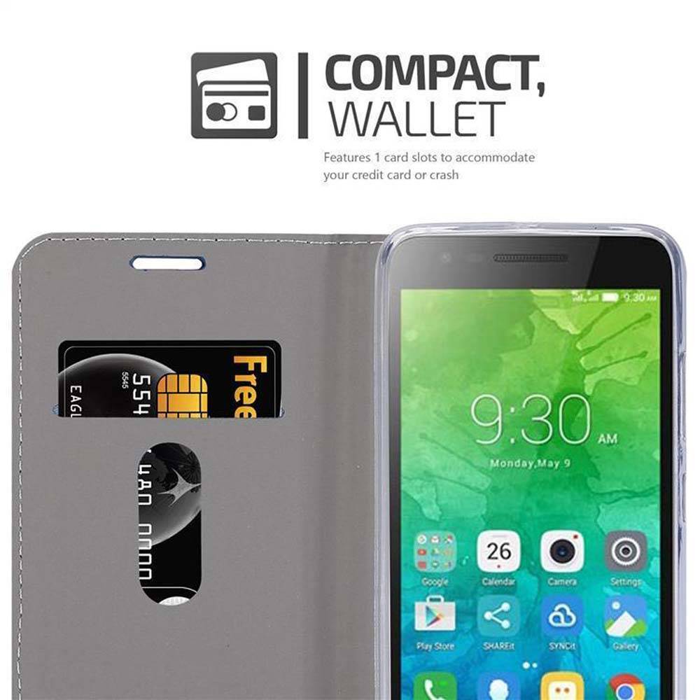 Cadorabo Hülle für Lenovo C2 Schutzhülle in Grau Handy Hülle Etui Book Case Cover