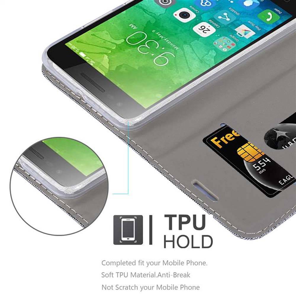 Cadorabo Hülle für Lenovo C2 Schutzhülle in Grau Handy Hülle Etui Book Case Cover