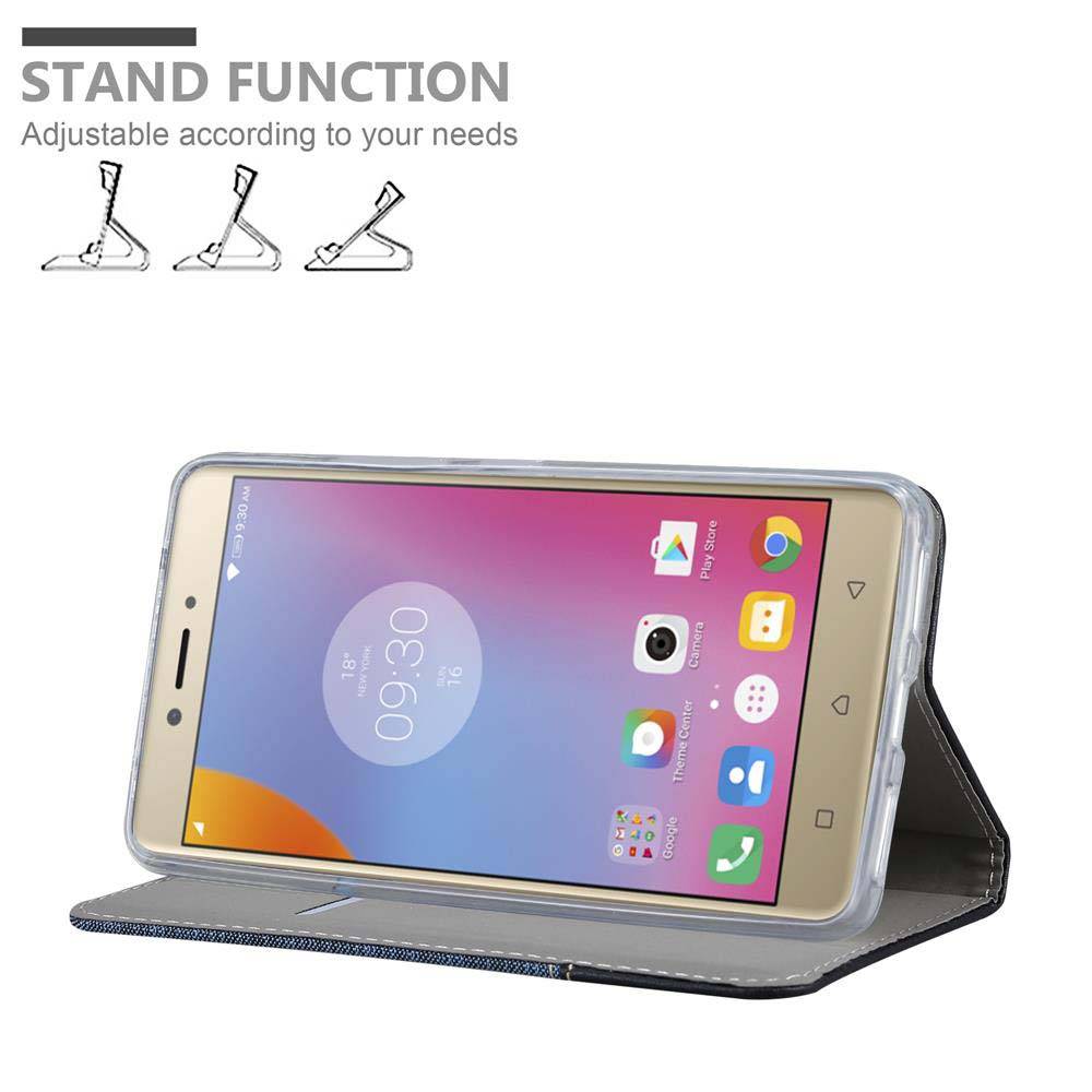 Cadorabo Hülle für Lenovo K6 NOTE Schutzhülle in Blau Handy Hülle Etui Book Case Cover