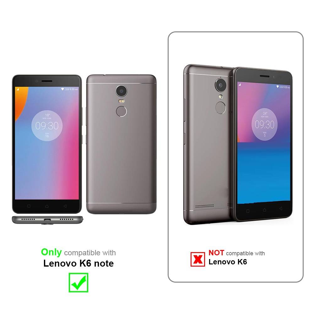 Cadorabo Hülle für Lenovo K6 NOTE Schutzhülle in Blau Handy Hülle Etui Book Case Cover